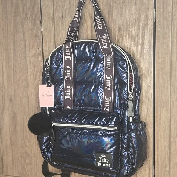 Juicy Couture Navy Backpack School Travel - Picture 3 of 10